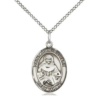 Sterling Silver Saint Julie Billiart Medal Religious Jewelry Engraved Catholic Saint Jewelry