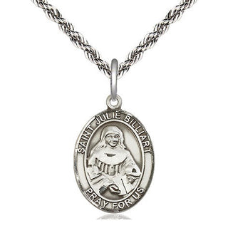 Sterling Silver Saint Julie Billiart Medal Religious Jewelry Engraved Catholic Saint Jewelry
