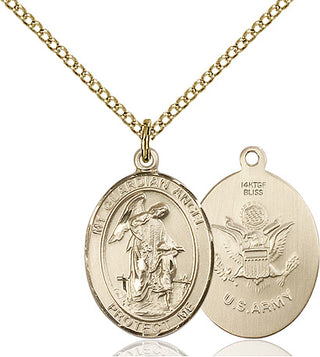 14kt Gold Filled Guardian Angel Army Medal Religious Jewelry