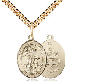 14kt Gold Filled Guardian Angel Army Medal Religious Jewelry