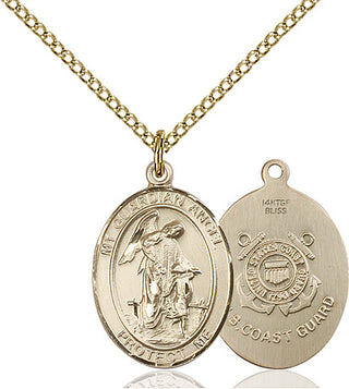 14kt Gold Filled Guardian Angel Coast Guard Medal Religious Jewelry