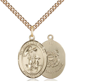 14kt Gold Filled Guardian Angel Coast Guard Medal Religious Jewelry
