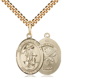 14kt Gold Filled Guardian Angel National Guard Medal Religious Jewelry