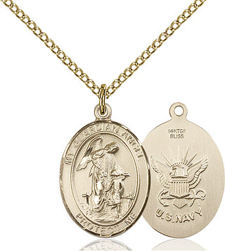 14kt Gold Filled Guardian Angel Navy Medal Religious Jewelry