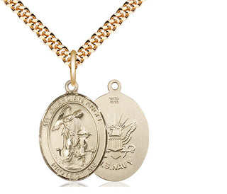 14kt Gold Filled Guardian Angel Navy Medal Religious Jewelry