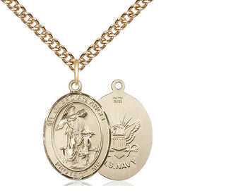 14kt Gold Filled Guardian Angel Navy Medal | Medium