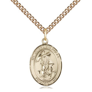14kt Gold Filled Guardian Angel Medal Religious Jewelry Engraved Catholic Saint Jewelry