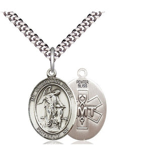 Pewter Guardian Angel EMT Medal Religious Jewelry