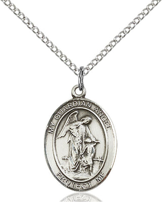 Pewter Guardian Angel Medal Religious Jewelry Engraved Catholic Saint Jewelry