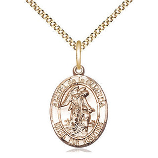 14kt Gold Filled Angel de la Guarda Medal Religious Jewelry Engraved Catholic Saint Jewelry
