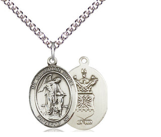 Sterling Silver Guardian Angel Air Force Medal Religious Jewelry