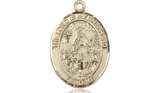 14kt Gold Lord Is My Shepherd Medal Engraved Catholic Saint Jewelry