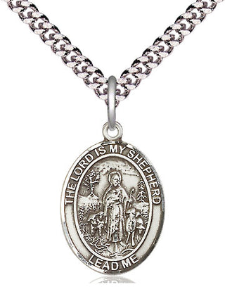 Pewter Lord Is My Shepherd Medal Religious Jewelry Engraved Catholic Saint Jewelry
