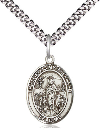 Pewter Lord Is My Shepherd Medal Religious Jewelry Engraved Catholic Saint Jewelry