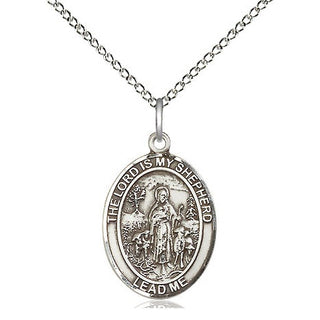 Sterling Silver Lord Is My Shepherd Medal Religious Jewelry Engraved Catholic Saint Jewelry