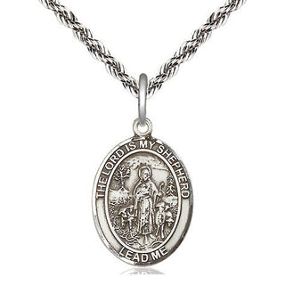 Sterling Silver Lord Is My Shepherd Medal Religious Jewelry Engraved Catholic Saint Jewelry