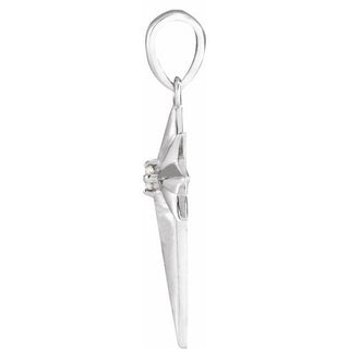 Platinum .03 CT Natural Diamond Star Cross Pendant