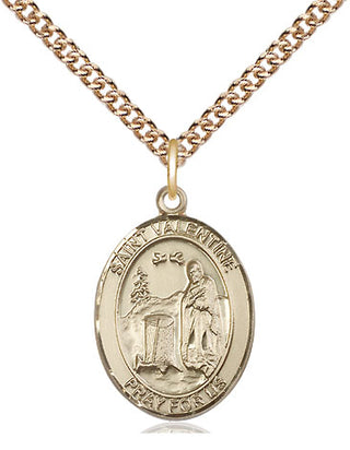14kt Gold Filled Saint Valentine of Rome Medal Religious Jewelry Engraved Catholic Saint Jewelry