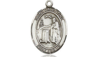 Pewter Saint Valentine of Rome Medal Engraved Catholic Saint Jewelry