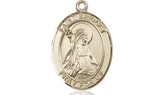 14kt Gold Filled Saint Bridget of Sweden Medal Engraved Catholic Saint Jewelry