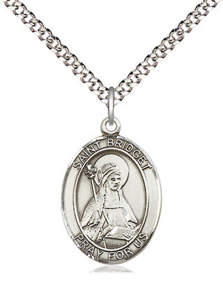 Pewter Saint Bridget of Sweden Medal Religious Jewelry Engraved Catholic Saint Jewelry