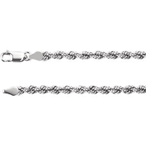 24-inch Rope Chain with Lobster Clasp - 14K White Gold