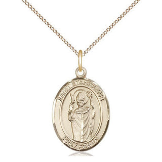 14kt Gold Saint Stanislaus Medal Engraved Catholic Saint Jewelry