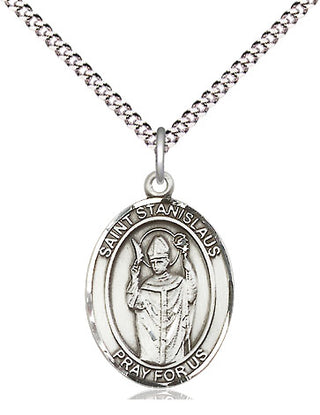 Pewter Saint Stanislaus Medal Religious Jewelry Engraved Catholic Saint Jewelry