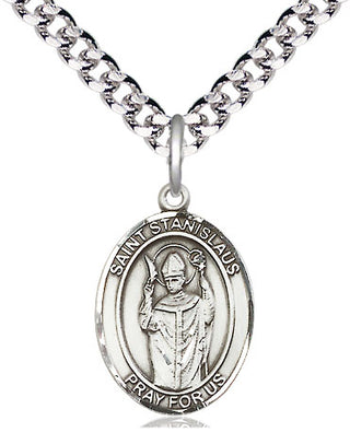 Pewter Saint Stanislaus Medal Religious Jewelry Engraved Catholic Saint Jewelry