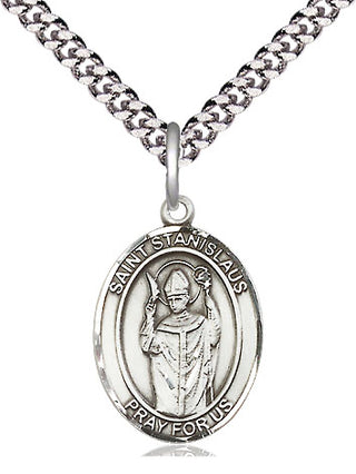 Pewter Saint Stanislaus Medal Religious Jewelry Engraved Catholic Saint Jewelry