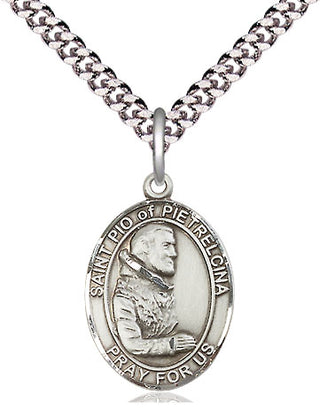 Pewter Saint Pio of Pietrelcina Medal Religious Jewelry Engraved Catholic Saint Jewelry