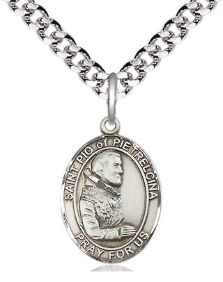 Pewter Saint Pio of Pietrelcina Medal Religious Jewelry Engraved Catholic Saint Jewelry