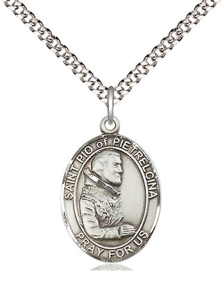 Pewter Saint Pio of Pietrelcina Medal Religious Jewelry Engraved Catholic Saint Jewelry