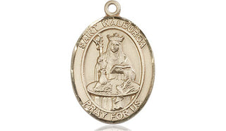 14kt Gold Filled Saint Walburga Medal Engraved Catholic Saint Jewelry