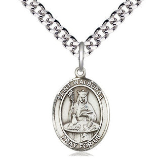 Pewter Saint Walburga Medal Religious Jewelry Engraved Catholic Saint Jewelry
