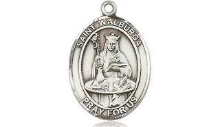 Sterling Silver Saint Walburga Medal Religious Jewelry Engraved Catholic Saint Jewelry