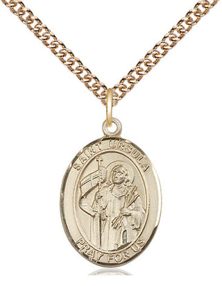 14kt Gold Filled Saint Ursula Medal Religious Jewelry Engraved Catholic Saint Jewelry