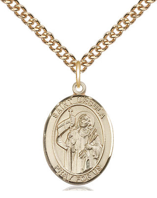 14kt Gold Filled Saint Ursula Medal Religious Jewelry Engraved Catholic Saint Jewelry