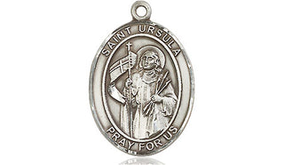 Pewter Saint Ursula Medal Engraved Catholic Saint Jewelry