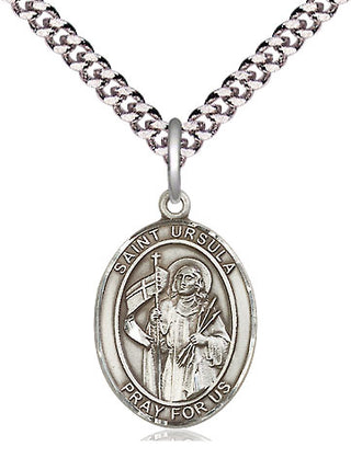 Pewter Saint Ursula Medal Religious Jewelry Engraved Catholic Saint Jewelry