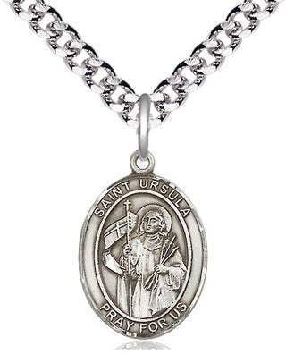 Pewter Saint Ursula Medal Religious Jewelry Engraved Catholic Saint Jewelry