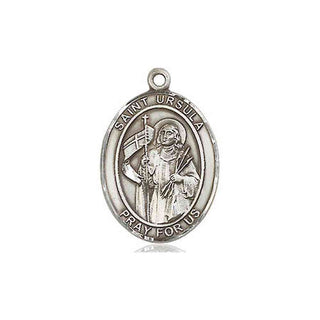 Sterling Silver Saint Ursula Medal Religious Jewelry Engraved Catholic Saint Jewelry