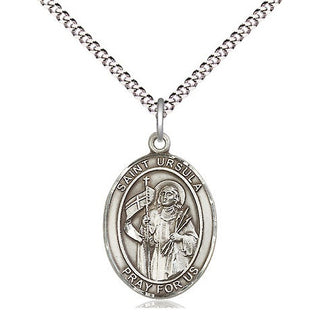 Sterling Silver Saint Ursula Medal Religious Jewelry Engraved Catholic Saint Jewelry