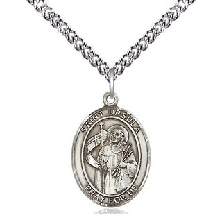 Sterling Silver Saint Ursula Medal Religious Jewelry Engraved Catholic Saint Jewelry