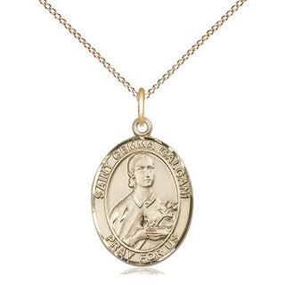 14kt Gold Filled Saint Gemma Galgani Medal Religious Jewelry Engraved Catholic Saint Jewelry