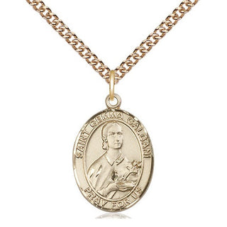 14kt Gold Filled Saint Gemma Galgani Medal Religious Jewelry Engraved Catholic Saint Jewelry