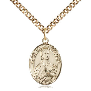 14kt Gold Filled Saint Gemma Galgani Medal Religious Jewelry Engraved Catholic Saint Jewelry
