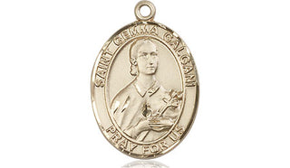 14kt Gold Saint Gemma Galgani Medal Engraved Catholic Saint Jewelry