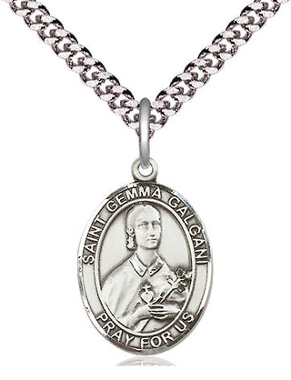 Pewter Saint Gemma Galgani Medal Religious Jewelry Engraved Catholic Saint Jewelry