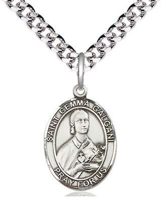 Pewter Saint Gemma Galgani Medal Religious Jewelry Engraved Catholic Saint Jewelry